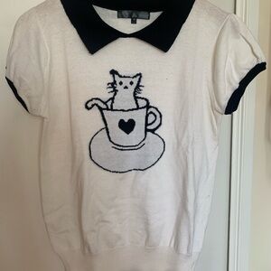 White Cat Graphic Shirt